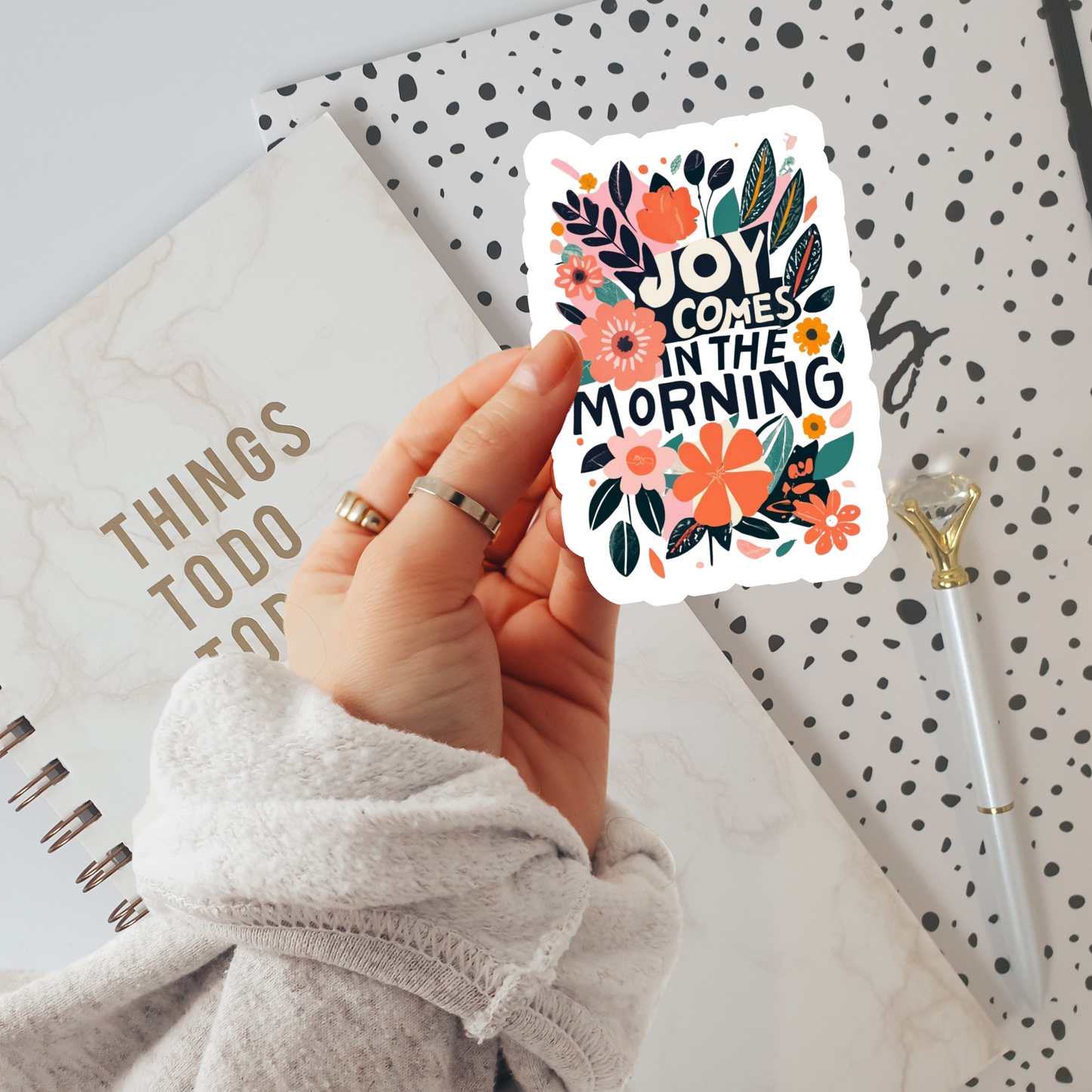 Joy Comes in The Morning Vinyl Sticker