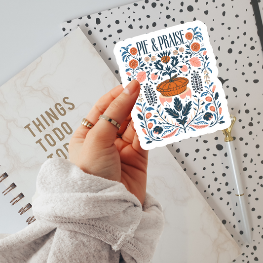 Pie & Praise Vinyl Sticker