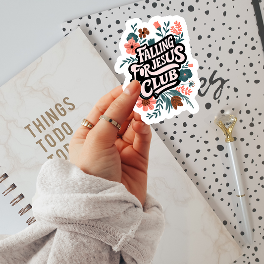 Falling For Jesus Club Vinyl Sticker