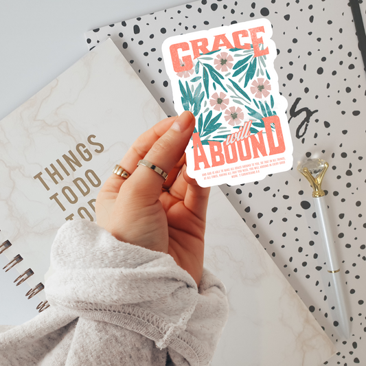 Grace Abound Vinyl Sticker