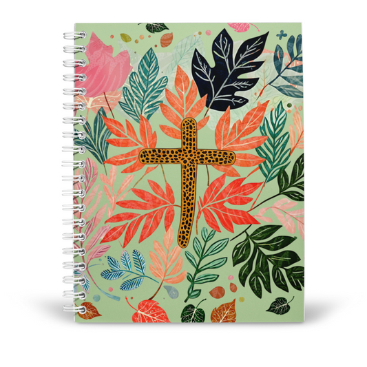 Fall Leaves & Cross Notebook