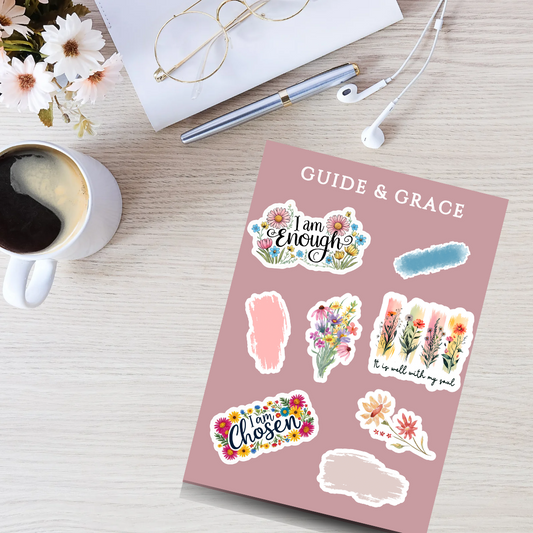Blush Painting Encouraging Sticker Sheet