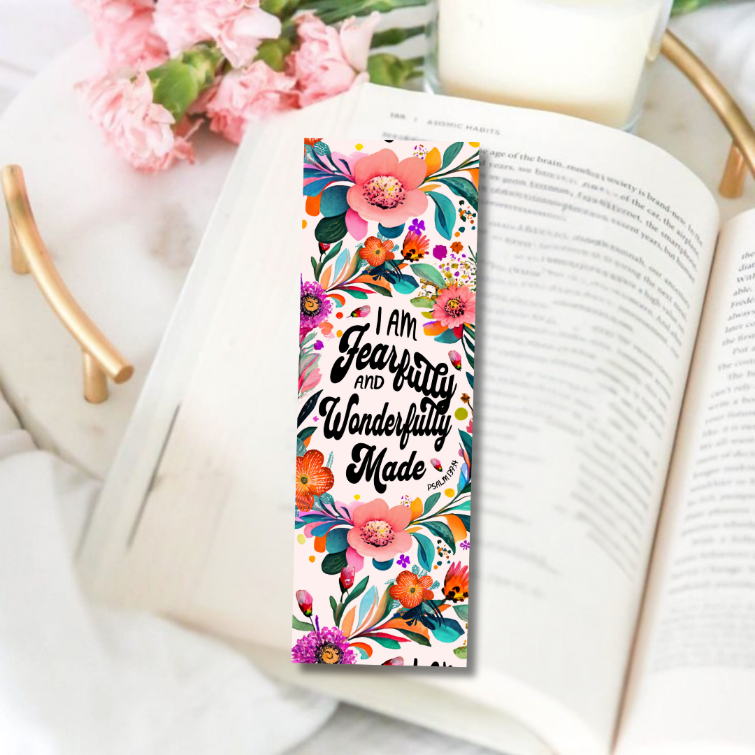 Wonderfully Made Floral Bookmark