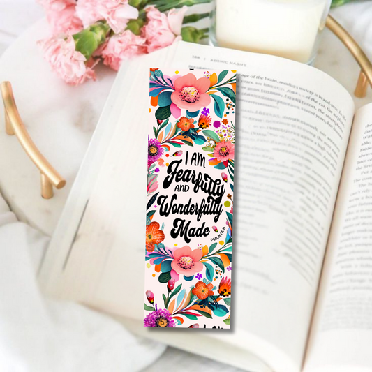 Wonderfully Made Floral Bookmark
