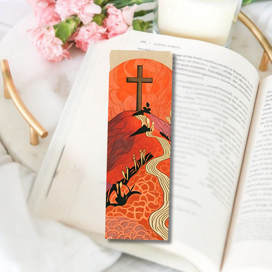 Orange Sunset Cross Bookmark