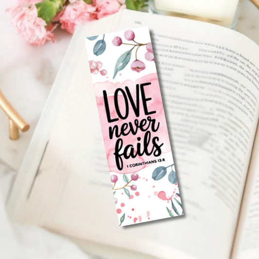 Love never fails bookmark