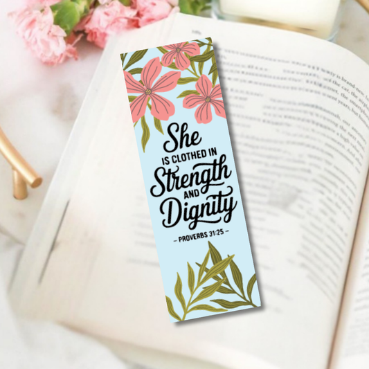 She is clothed in strength & dignity bookmark