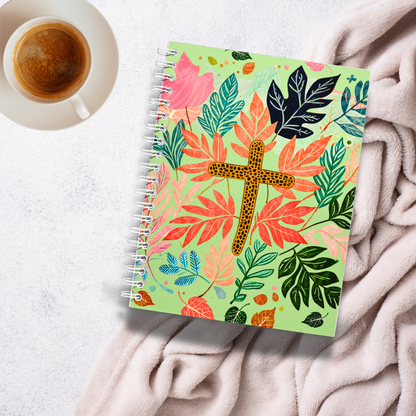 Fall Leaves & Cross Notebook