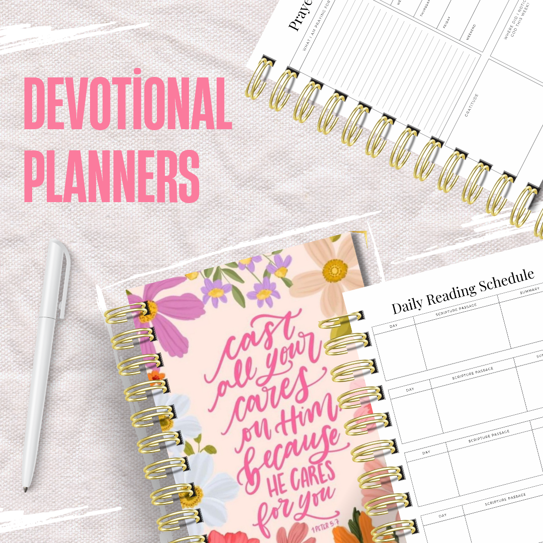 Cast all your fears floral devotional planner